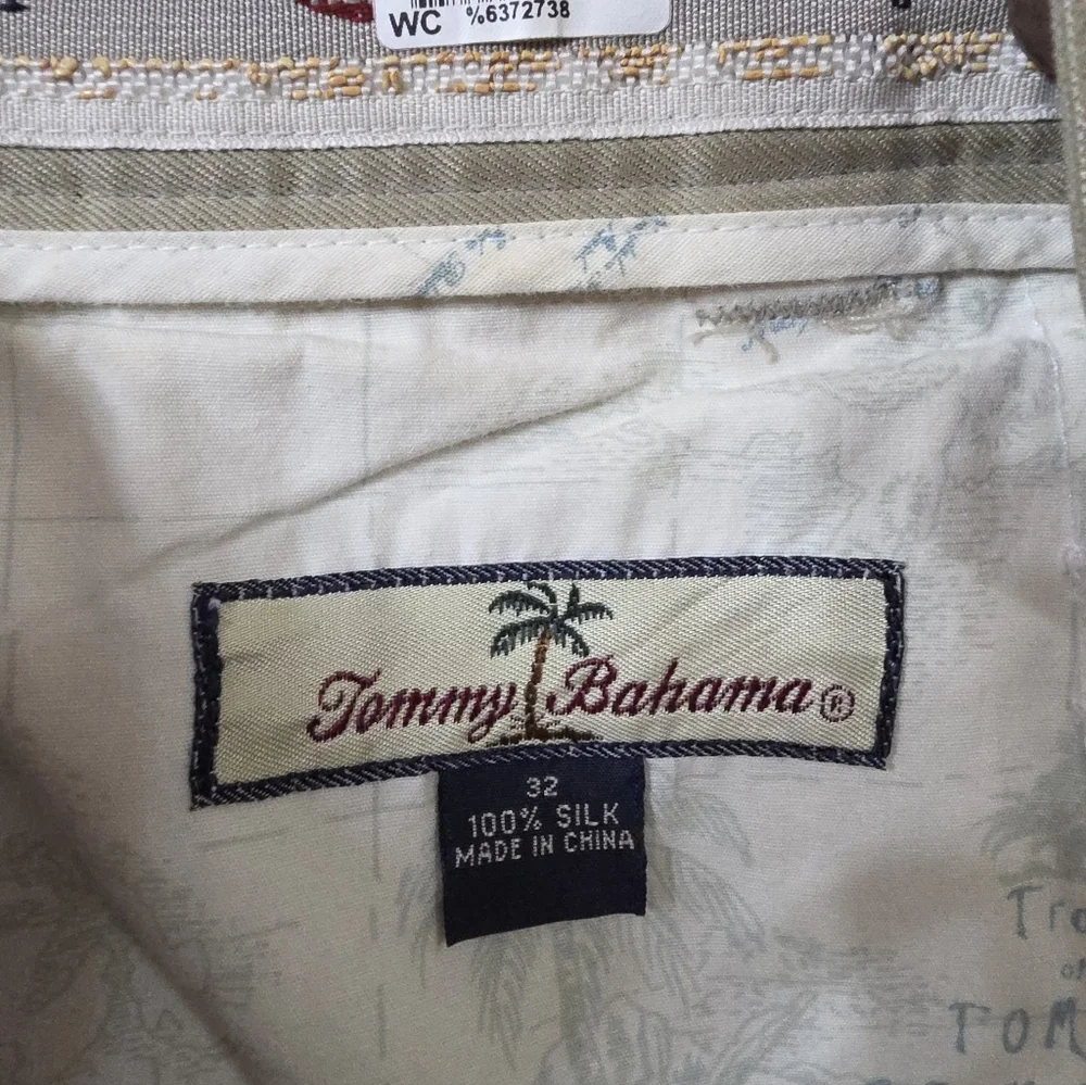 Tommy Bahama Silk Dress Pants Men's 32x29 Pleated Cream Beige - Picture 7 of 9